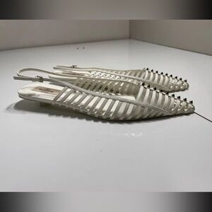 VALENTINO GARAVANI Rockstud Wispy Ballerina Flats White Size 40 With Box